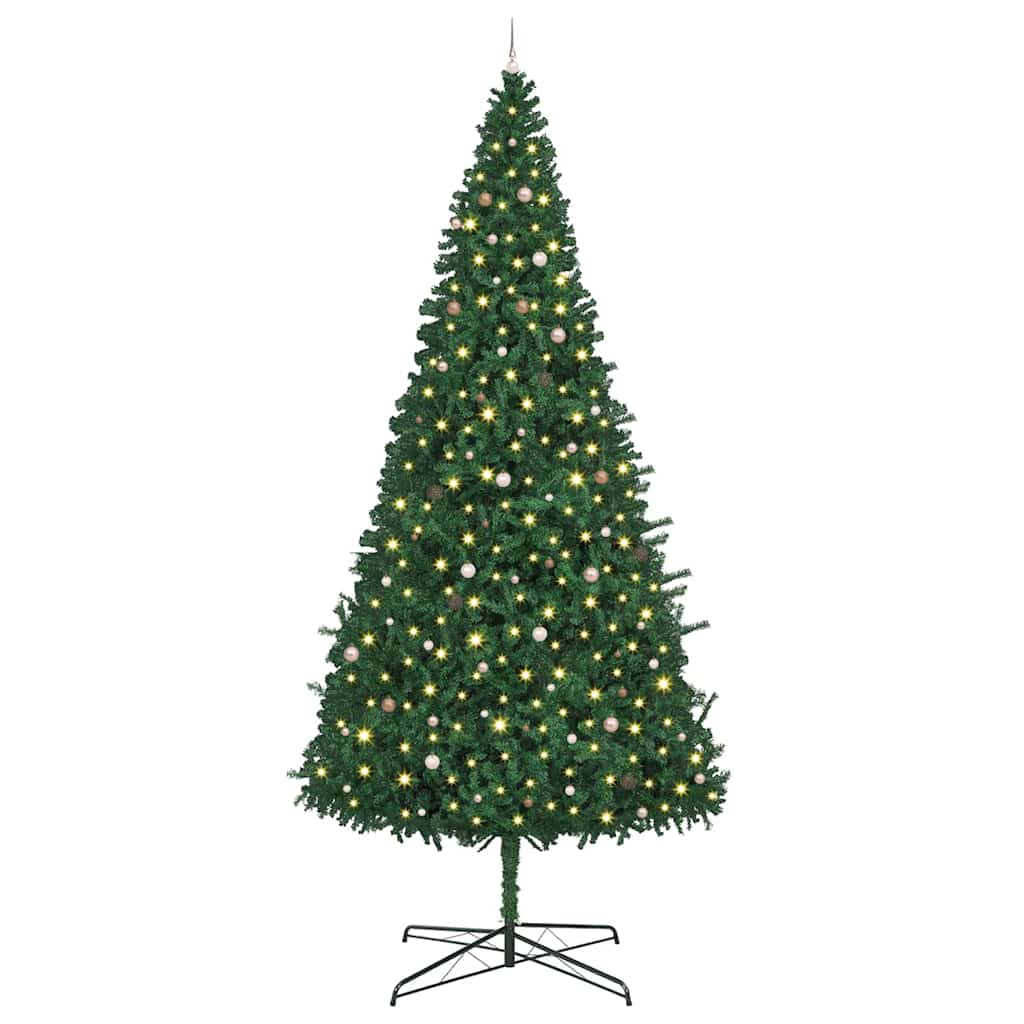 Christmas Tree with Decorative String Lights Green 400 cm PVC